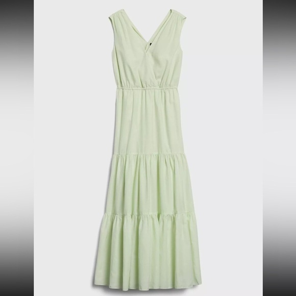 Banana Republic Cotton-TENCEL Maxi Dress, Honeydew SIZE XS - Picture 3 of 9